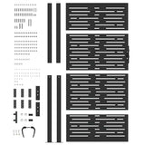 Garden Gate with Lock Black 110 x 180 cm Powder-Coated Steel 42015902