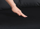 4-in-1 Velvet-Feel Single Chair Bed, with Pillow - Black T3398P328266