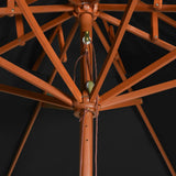 Double Decker Parasol with Wooden Pole Black 270 cm 313766