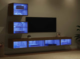 TV Wall Units with LED 5 pcs Artisan Oak Engineered Wood 3402960