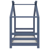 Kids Bed Frame Grey Solid Pine Wood 70x140 cm 289613