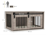 Dog Crate Furniture with Removable Cushion for Medium Dogs, 80 x 54 x 57cm - Brown T3398P349630