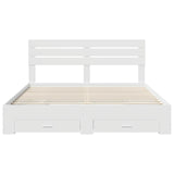 Bed Frame with Drawer with Headboard Manual Engineered Wood 3411614