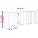 Dog Gate Foldable 3 Panels Black 150 cm Solid Wood Fir 352284