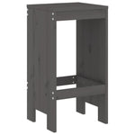9 Piece Garden Bar Set Grey Solid Wood Pine 3157759