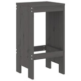9 Piece Garden Bar Set Grey Solid Wood Pine 3157759