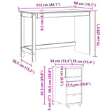 Desk Cabinet Set 2 pcs Black Solid Pine Wood 3438773