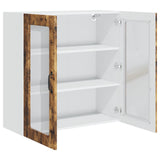 Wall Glass Cabinet PORTO Smoked Oak 80 x 31 x 80 cm 885420