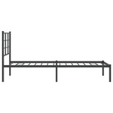 Metal Bed Frame without Mattress with Headboard Black 80x200cm 355552