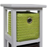 Storage Rack with Multi-colour Baskets Paulownia Wood 241540