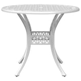 Garden Dining Set White Cast Aluminium 5 Piece Set Ergonomic 3216336