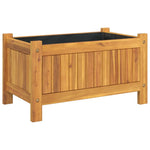 ZNTS Garden Planter with Liner 54x31x30 cm Solid Wood Acacia 366429