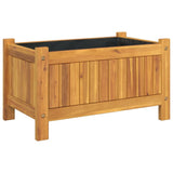 Garden Planter with Liner 54x31x30 cm Solid Wood Acacia 366429