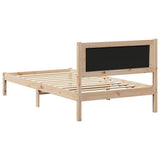 Bed Frame with Upholstered Headboard Light Grey 100 x 200 cm 878279