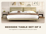 Modern Bedside Table Set of 2, Bedside Cabinet with Drawer and Open Shelf, Side End Table, T3398P555170