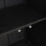 Storage Cabinet with Shelf Black 100 x 36 x 102 cm Rattan 4103821