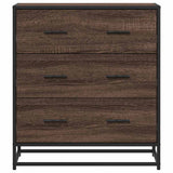 Sideboard Brown Oak 68x35x76 cm Engineered Wood and Metal 848973