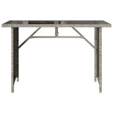 Garden Table with Glass Top Light Grey 110x68x70 cm Poly Rattan 366354