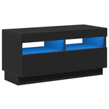 TV Cabinet with LED Lights Black 80x35x40 cm 804446