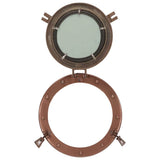 Porthole Mirror Wall Hanging 30 cm Aluminium and Glass 357856