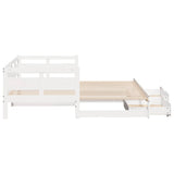 Daybed with Trundle and Drawers without Mattress White 90x190 cm Single 3302236