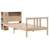 Bookcase Bed without Mattress 75x190cm Solid Wood Pine 3322291