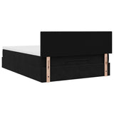 Ottoman Bed with Mattress & LEDs Black 140x200cm Velvet 3312556