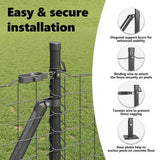 Fence Post with Concrete Base 52 pcs Grey Powder-Coated Steel 3350244