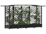 Raised Bed with Trellis and Roof Black 203.5 x 40 x 125 cm PP 42032535