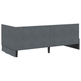 Corner Bed Frame with Headboard Dark grey 90 x 190 cm Velvet 42016257