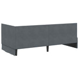 Corner Bed Frame with Headboard Dark grey 90 x 200 cm Velvet 42016267