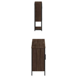 3 Piece Bathroom Furniture Set Brown Oak Engineered Wood 3214674