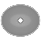 Luxury Basin Oval-shaped Matt Light Grey 40x33 cm Ceramic 146927