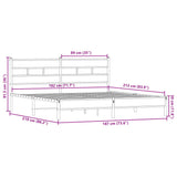 Metal Bed Frame without Mattress Smoked Oak 183x213 cm 3308483