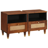 Bedside Cabinet 2 pcs Brown 40 x 33 x 46 cm Solid Acacia wood 4018887