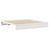 Bookcase Bed without Mattress White 180x200cm Super King Solid Wood Pine 3322366