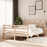 ZNTS Bed Frame without Mattress Double Solid Wood 3101258