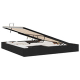 Storage Bed with Mattress Black 200 x 200 cm Fabric 3370036