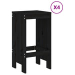 5 Piece Garden Bar Set Black Solid Wood Pine 3157743