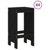 5 Piece Garden Bar Set Black Solid Wood Pine 3157743