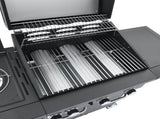 Gas BBQ Grill with 4 Burners Black Powder-coated Steel 3214252