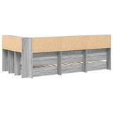 Bookcase Bed Grey sonoma 100 x 200 cm Engineered wood 3335718