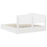 Storage Bed with Headboard White 200 x 200 cm Engineered Wood 3413471