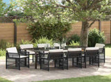 Garden Dining Set 9 pcs Black Poly Rattan 3380772