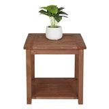 ZNTS Square Wood Side Table Carbonized Color 67801241