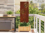 Garden Privacy Screen Rusty 32 x 140 cm Weathering steel 876216