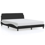 Bed Frame "Dover" Black and White 152x203 cm Faux Leather 373296