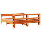 Bed Frame without Mattress Wax Brown 200x200 cm Solid Wood Pine 3306176