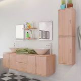 Nine Piece Bathroom Furniture and Basin Set Beige 272230