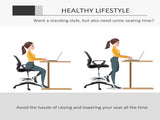 Ergonomic Mesh Back Draughtsman Chair, Tall Standing Desk Chair with Adjustable Height and Footrest T3398P329529